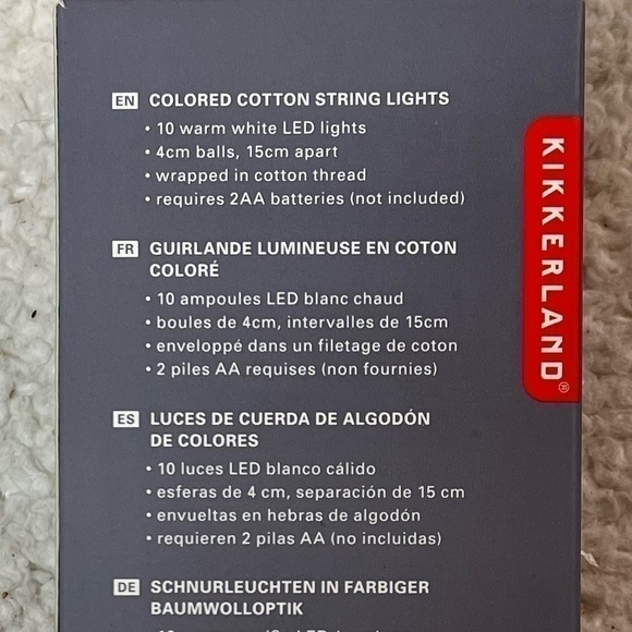 Kikkerland Cotton String Lights - Picture 4 of 4